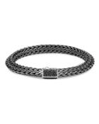 John Hardy Men's Black Rhodium & Silver Classic Chain Black Sapphire Chain Bracelet