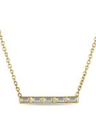 Zoe Chicco 14k Yellow Gold Diamond Baguette Bar Necklace, 16-18