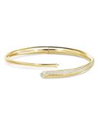 De Beers Forevermark 18k Yellow Gold Avaanti Diamond Pave Bypass Bangle Bracelet