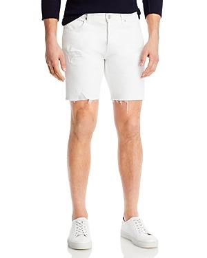 7 For All Mankind Straight Fit Raw Edge Denim Shorts