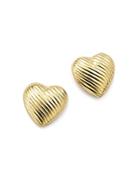 14k Yellow Gold Medium Heart Stud Earrings - 100% Exclusive