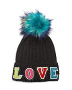 Jocelyn Love Knit Hat With Faux Fur Pom Pom