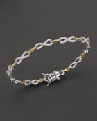 Diamond Infinity Bracelet In 14k Yellow And White Gold, 1.0 Ct. T.w.