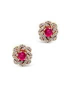 Bloomingdale's Ruby And Diamond Oval Stud Earrings In 14k Rose Gold - 100% Exclusive