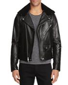 Rag & Bone Buzz Shearling Collar Leather Moto Jacket