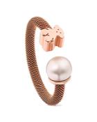 Tous Cultured Freshwater Pearl & Bear Open Ring