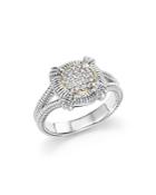 Judith Ripka 18k Yellow Gold And Sterling Silver Fontaine Pave Diamond Ring