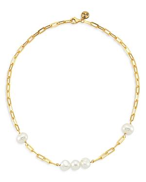 Maison Irem 18k Gold Grace Pearl Link Necklace, 16.5