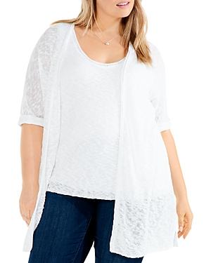 Nic+zoe Plus Textured Days Open Front Cardigan