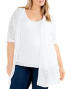 Nic+zoe Plus Textured Days Open Front Cardigan