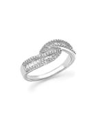 Diamond Round And Baguette Band In 14k White Gold, .50 Ct. T.w.