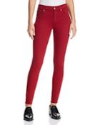 7 For All Mankind Ankle Skinny Jeans In Lipstick Red