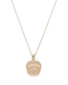 Argento Vivo Cubic Zirconia Evil Eye Pendant Necklace In 14k Gold Plated Sterling Silver, 16-18