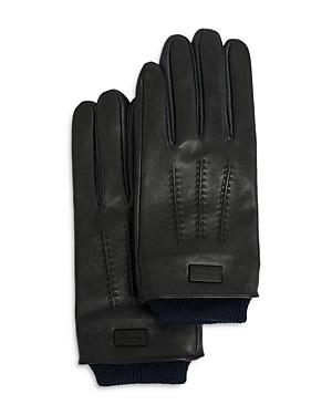 Ted Baker Leather Gloves With Ribbed Cuff