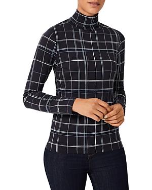 Hobbs London Mischa Plaid Turtleneck Top
