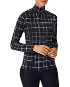 Hobbs London Mischa Plaid Turtleneck Top