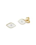 Moon & Meadow 14k Yellow Gold & Diamond Evil Eye Stud Earrings - 100% Exclusive