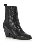 Aqua Women's Ciao Pointed Toe Embossed Leather Booties - 100% Exclusive