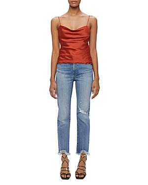 Jonathan Simkhai River High Rise Distressed Ankle Straight Jeans In Mayfair