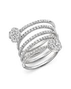 Diamond Spiral Ring In 14k White Gold, 1.25 Ct. T.w.