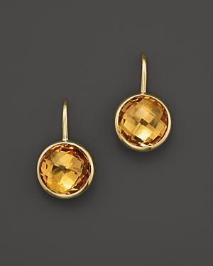 Citrine Small Drop Earrings In 14k Yellow Gold