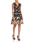 Alice + Olivia Becca Floral Fit-and-flare Dress