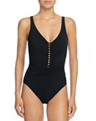 Profile By Gottex Cocktail Party V-neck One Piece Swimsuit