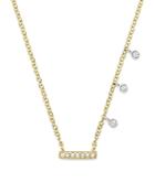 Meira T 14k White & Yellow Gold Diamond Bar & Bezel Charm Necklace, 16