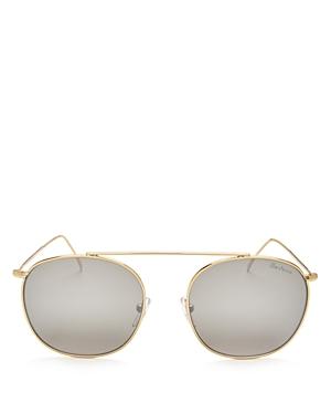 Illesteva Mykonos Ii Mirrored Brow Bar Round Sunglasses, 52mm