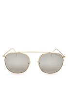 Illesteva Mykonos Ii Mirrored Brow Bar Round Sunglasses, 52mm