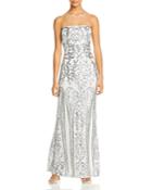 Aqua Sequined Strapless Gown - 100% Exclusive