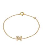 Rachel Reid 14k Yellow Gold Diamond Butterfly Chain Bracelet