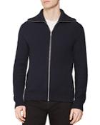 Reiss Harding Ribbed Zip-front Sweater