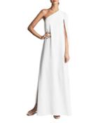 Reiss Nina One Shoulder Cape Maxi Dress