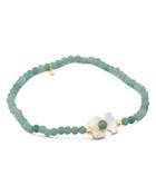 Tous 18k Yellow Gold Super Power Amazonite & Mother-of-pearl Beaded Stretch Bracelet