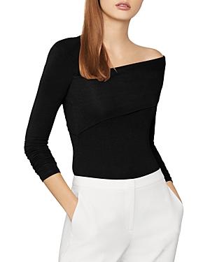 Bcbgmaxazria Asymmetric Long Sleeve Bodysuit