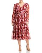 Wayf Plus Roxanne Puff Sleeve Tiered Midi Dress