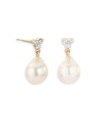 Adina Reyter 14k Yellow Gold, Cultured Akoya Pearl And Diamond Drop Earrings