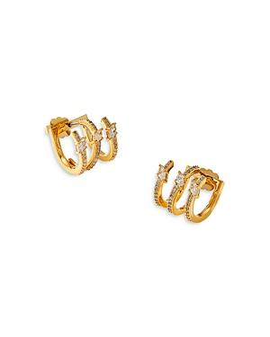 Nadri Leah Caged Huggie Hoop Earrings