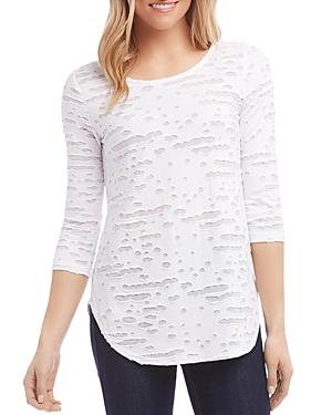 Karen Kane Shredded Three-quarter Sleeve Tee