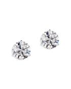 De Beers Forevermark Platinum Classic Diamond Three Prong Stud Earrings