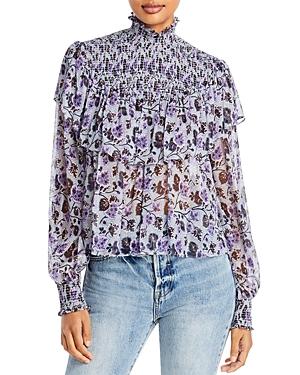 Cinq A Sept Drew Floral Print Top