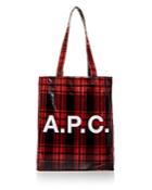 A.p.c. Lou Plaid Logo Tote