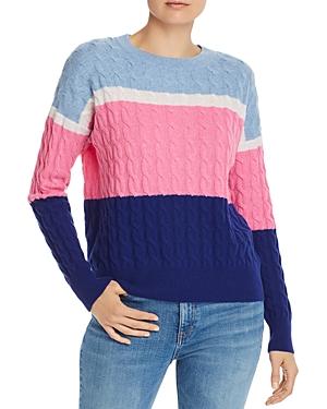 Aqua Cashmere Color-block Cable-knit Cashmere Sweater - 100% Exclusive