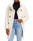 Harris Wharf London Boucle Funnel Collar Mid Coat