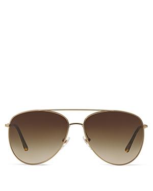 Burberry Honey Check Aviator Sunglasses, 57mm