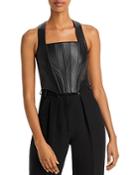 Aqua Farra Faux Leather Corset Top - 100% Exclusive