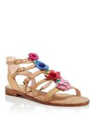 Kate Spade New York Women's Sadia Leather Floral Applique Sandals