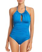Kenneth Cole Sexy Solids High Neck One Piece Swimsuit