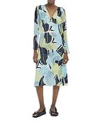 The Kooples Hibiscus Empire Waist Midi Dress